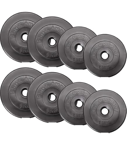 Hantelscheiben-Set Aus Zement – 4 X 5 Kg (20 Kg Gesamt), Kunststoffummantelt, Für Langhantel & Kurzhantel