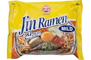Ottogi Jin Ramen fideos picante caliente leve (Pack de 5)