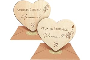 MARVELIGHTS Veux-tu être ma Marraine, Veux-tu être Mon Parrain, 2Pcs Cadeau Parrain Marraine