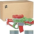 Nerf DinoSquad Rex-Rampage Motorised Dart Blaster, 10-Dart Clip, 20 Nerf Darts, 10-Dart Storage - T-Rex Dinosaur Design, Multicolor