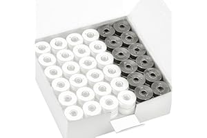 New brothread 144pcs Tipo L Taglia (SA155) (96Bianca+48Nero) Filato per spolette prebobinate Lato in plastica per Macchine da Ricamo e da Cucire Particolari - 90wt