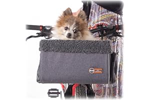 K&H Pet Products Universal-Fahrrad-Tragetasche für Reisen, Katzen- und Hunde-Fahrradkörbe, klassisches Grau, klein, 22,9 x 32,5 x 20,3 cm