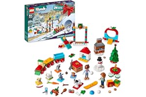 LEGO 41758 Friends Le Calendrier de l’Avent 2023, avec 24 Cadeaux Surprises dont 8 Figurines d'Animaux, 2 Mini-Poupées et des Jouets Festifs, Cadeau de Noël pour Filles, Garçons, Enfants