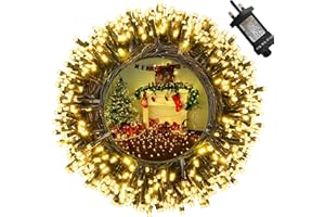 Moxled Christmas Tree Lights Warm White - 35M 350 LED Outdoor Christmas Lights Waterproof, Timer, 8 Modes Expandable Fairy String Lights Mains Powered for Outdoor Indoor Xmas Tree Decorations