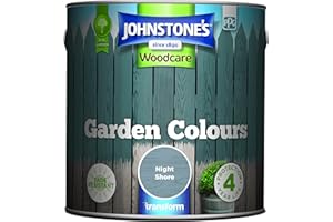 JOHNSTONE'S Johnstone’s - Garden Colours - Night Shore - Exterior Wood Paint - Fade Resistant - Suitable for Garden Furniture Outdoors - Fence Paint - Dry in 2 hours - 12m2 Coverage per Litre - 2.5L