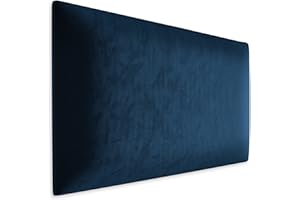 Muralo Samt Wandkissen Stoff Polsterpaneel Schlafzimmer Wohnzimmer Bett Wandpolster Bettkopfteil Lendekissen Modern Luxus Gepolstert Polster Paneel (Dunkelblau, 70 cm x 30 cm)