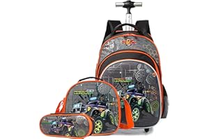 HTgroce Cartable a Roulette Fille Primaire, Cartables Licorne Scolaire Trolley Bag Sac à Dos avec roulettes Léger Cartable Ensemble de 3 Pcs Sac de Voyage pour L'école, Le Voyage, la randonnée.