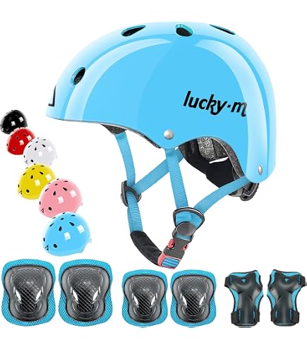 Protezione Kit per Bambini 6 in 1 Protezioni Skateboard Bambino Set di Ginocchiere Protezioni Ginocchiere Gomitiere Tutore Polso Set per Ragazze Ragazzi Skateboard Bicicletta Pattinaggio Monopattino