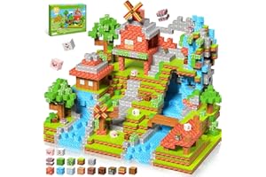 Charmofun Construction Magnetique Enfant 150 Pièces, Blocs de Construction Magnétiques avec figurines d'animaux de la ferme et moulin à vent, Cube Magnétique, Cadeau pour Les Enfants 3 4 5 6 7 8 9 Ans