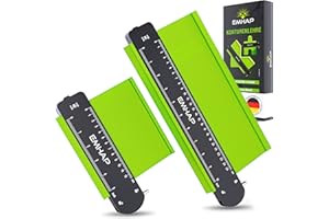 EMHAP© Konturenlehre groß feststellbar mit Klemmhebel EXTRA TIEF 2er Set Konturenlehre mit Feststeller Metall Profi Messwerkzeug für Konturen & Ecken - Konturlehre Konturmessgerät contour guage