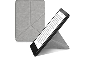 kwmobile Etui z origami kompatybilne z Amazon Kindle Paperwhite (11. generacja - 2021) - smukłe etui z tkaniny - jasnoszare
