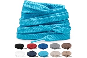 TULMERO 2 pares de cordones 100% algodón – Cordones planos de 8 mm de ancho para zapatillas de deporte