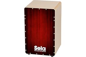 Sela SE 050 Varios Red Snare Cajon mit Sela Snare System, geeignet für Anfänger und Fortgeschrittene, Made in Germany