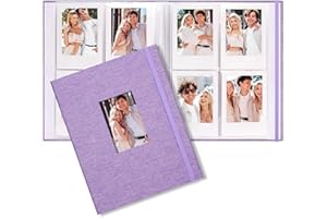 Vienrose Album Photo Polaroid Mini Lilas 1 Pack - 208 Poches 5,4x8,6 cm Compatible Fujifilm Instax Mini 7s/8+/25/50s/90, Polaroid Snap, Instax Mini 12 Recharge