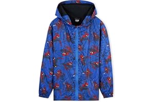Marvel Giacca Impermeabile Bambino - 100% Poliestere Giacca Antipioggia Bambino - Comoda Giacca Impermeabile Bambina e Bambini