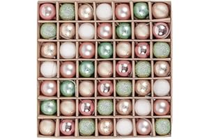 ‎VALERY MADELYN Valery Madelyn Weihnachtskugeln,49 stück Christbaumkugeln Weihnachtskugel mit Geschenkpaket, Weihnachtsbaumschmuck Christbaumschmuck mit Aufhänger,deko Weihnachten,Thema Rosa Grün Gold