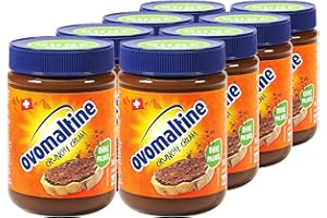 ‎OVOMALTINE Ovomaltine Crunchy Cream Brotaufstrich - einzigartig knusprige Schoko-Creme ohne Palmöl - süßer Aufstrich mit knusprigen Ovomaltine Stückchen - hergestellt in der Schweiz (8 x 380g)