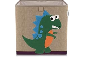 LIFENEY Scatola portaoggetti per bambini con motivo dinosauro, scatola giocattolo con motivo animale, adatta per scaffali cubi, scatola per la cameretta dei bambini, cestino portaoggetti per bambini