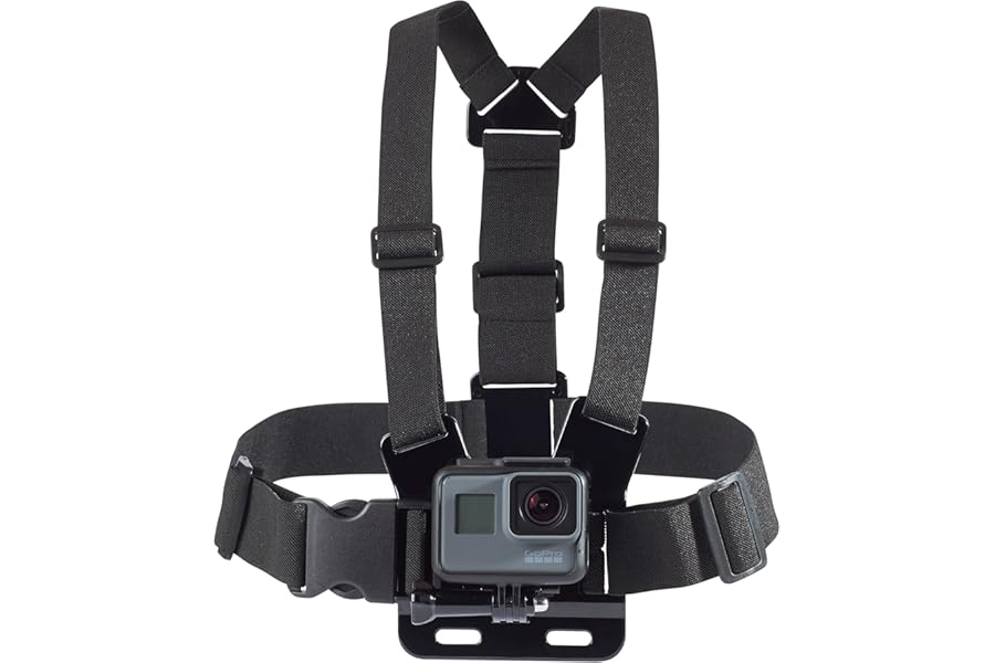 Amazon Basics Adjustable Chest Harness for GoPro Action Cam Lightweight Comfortable Black