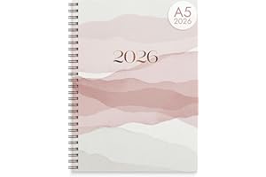 Burde Senator A5 Story Beige 2026/2027, Agenda A5 à Spirales – Organiseur Compact & Élégant, Planning Scolaire & Professionnel Daté, Journal Hebdomadaire, Couverture Rigide