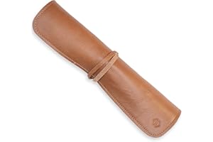 Angus Stoke Noah - Estuche para cuchillos de chef (piel, tamaño grande), marrón, Bolsillo para cuchillos