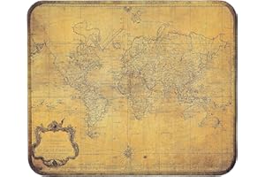 Silent Monsters Tappetino Mouse 24 x 20 cm piccolo, mappamondo, con Bordo Cucito, Durevoli, antiscivolo e silenzioso, gioco, ufficio, casa, lavabile, arrotolabile, Tappetini per il Gaming Mousepad