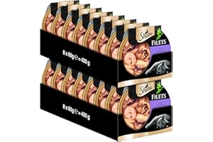 Sheba Filets - Feinstes Katzennassfutter in der Schale - Huhn mit Garnelen - 16 x 60g