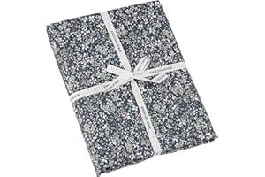 ‎ENGLISH HOME ENGLISH HOME Bettüberwurf aus Baumwolle, Atmungsaktiv, Gesteppt, Florale Tagesdecke, Leichte Überwürfe, Tagesdecke für Bett, Couch, Sofa, Fleur de Nuit, 200x220 cm, Marineblau