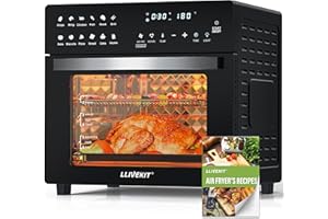 LLIVEKIT Friteuse sans Huile 26 L Mini Four électrique 1700W Friteuse à air chaud avec écran LED, 12 Fonctions, 8 Accessoires