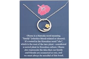 BAUNA Hibiscus Flower Pendant Necklace Hawaiia Means Family Jewelry Hibiscus Charm Gift for Family And Friends