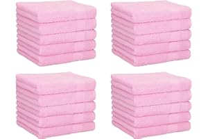 Betz Lot de 20 Serviettes débarbouillettes lavettes NEAPEL Taille: 30x30 cm Couleur rosé