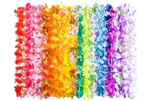 JOYIN Toy 24 Counts Hawaiian Leis Bulk, Tropical Flower Lei Hawaiian Lei Beach Hawaii Luau Party Favors Decoration Birthday Party Supplies