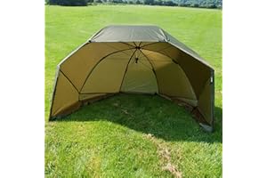 BAT-Tackle Oval Squat Brolly - 300cm | inkl. Türstangen und Storm Caps | Schirmzelt | Angelzelt