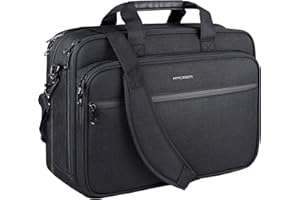 KROSER Aktówka na laptopa 18", pasuje do 17,3", wodoszczelna, z kieszeniami RFID, na podróż, do pracy, szkoły, dla mężczyzn/kobiet