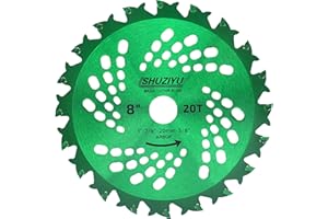 LSHUZIYU, 205mm-20T. Punte in Carburo, Foro Centrale 25.4mm Con Rondella 22.23-20-16mm, Lama per Decespugliatore, Disco per Decespugliatore.