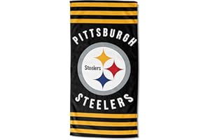 The Northwest Company Northwest NFL Pittsburgh Steelers Stripes Serviette de Plage Noir 76,2 x 152,4 cm