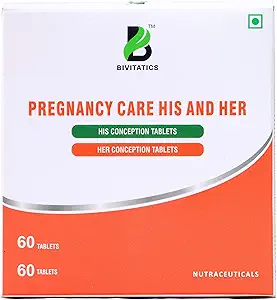 BIVITATICS Pregnancy Care Conception Men and Women Fertility Vitamins Suitable for Vegetarian 120 Tablets