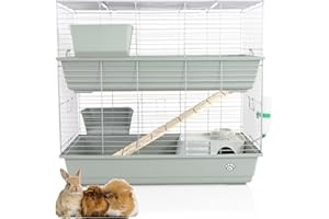 Rabbit/Guinea Pig 2 Tier Indoor Cage by Cozy Pet 100cm suitable for Rat, Chinchilla and other Small Animals Hutch Model: RB100-D. (We do not ship to NI, Scot Highlands & Isls CI, IOM or IOW)