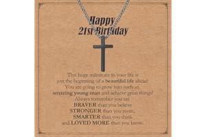 BFUEBUR Cross Necklace 16th/18th/21th Birthday Gift for Boy, Stainless Steel Cross Pendant Necklace for Men, Crucifix Necklaces Happy Birthday Gifts for Son Grandson Nephew Brother