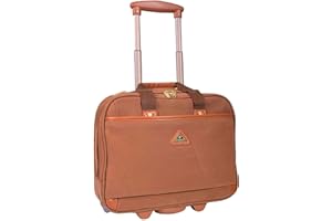 A1 FASHION GOODS Executive Wheeled Laptop Bag Pilot Case for Business Travel A04021 Camel Red (Camel)
