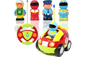 JOYIN Voiture Télécommandée RC Cartoon Jouets avec Musique et Lumières Cadeau pour 2 Ans Enfants