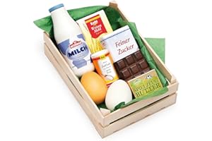 ‎ERZI Erzi 28151 Sortiment Backzutaten aus Holz, Kaufladenartikel für Kinder, Rollenspiele