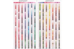 ARTDOT Diamond Painting Color Chart, 5D Pittura Diamante Accessori con DMC Number Matching 445 Colours Diamant Beads