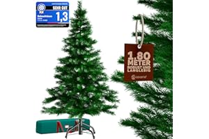 ‎CASARIA CASARIA® Weihnachtsbaum künstlich 180cm dichte Spitzen schneller Aufbau Metallständer naturgetreu schwer entflammbar grün Tannenbaum Deko Christmas