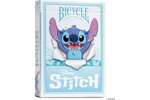 Bicycle Disney Stitch Playing Cards - 1 Deck, Air Cushion Finish, Professional, Superb Handling & Durability, Great Gift For Card Collectors, Blue, Medium