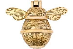 BRASS BEE Aldaba dorada para puerta delantera, latón macizo pulido con placa de golpeo, UPVC, muebles de puerta delantera con diseño único (latón)