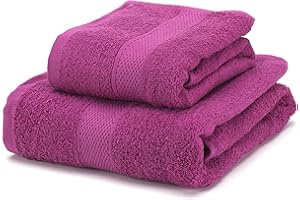 Boncasa - Juego de Toallas - 100% Algodón Peinado (no regenerado) - Calidad Ring Spun - Tacto Suave - 450 gr/m2 (Malva, Set 2 Piezas)