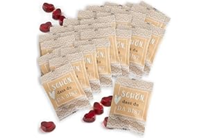 ‎WEDDINGTREE FOOD crew Fruchtgummi Herzen „Schön, dass du da bist“ 25 x 10 g - Herz Gummibärchen Schön dass du da bist - Gastgeschenke Hochzeit Süssigkeiten - Schön dass du da bist Gastgeschenk Hochzeit