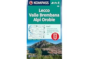 KOMPASS Wanderkarte 105 Lecco, Valle Brembana, Alpi Orobie 1:50.000: 4in1 Wanderkarte mit Aktiv Guide und Detailkarten inklusive Karte zur offline ... in der KOMPASS-App. Fahrradfahren. Skitouren.