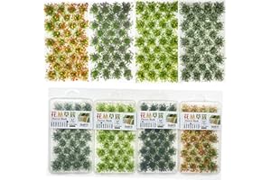 Cayway 128 Stück Scenics Gras Grasbüschel, Static Grass Tuft Schnee Statische Grass für Miniatur Ornamente Eisenbahn Modellbahn Landschaftsbau Diorama Zubehör